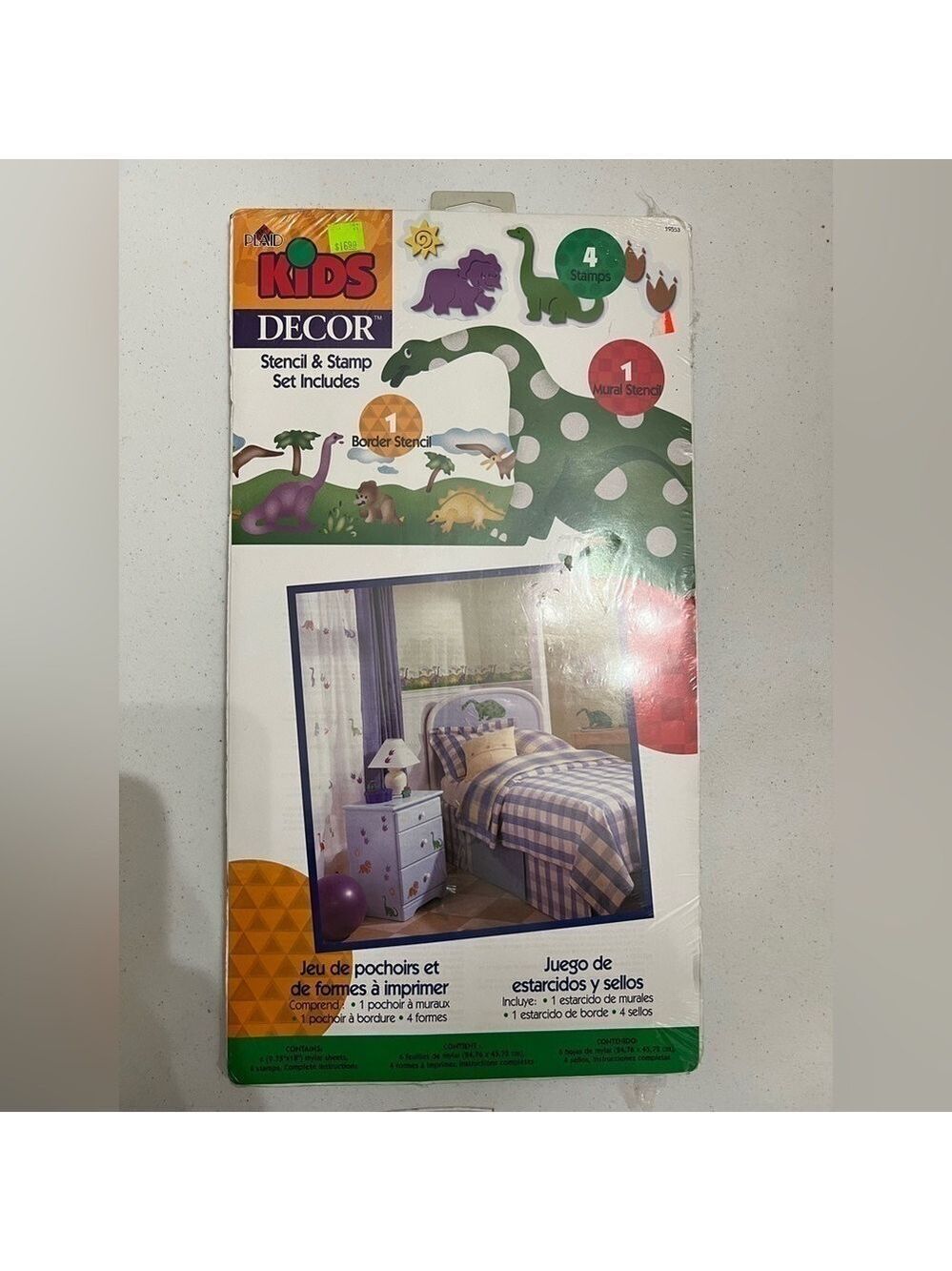 Kids Decor Room Wall Dinosaur Stencil & Stamp Set Mural & Border